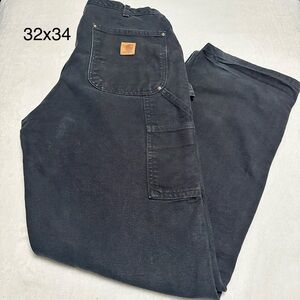 Carhartt Men's Dark Gray Cargo Pants, Double Knee, 32x34